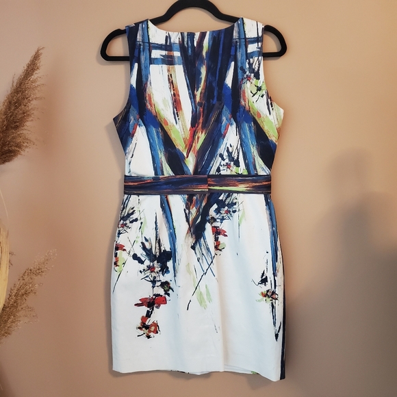 ELIE TAHARI Colourful Canvas Sheath Mini Dress - Picture 3 of 14